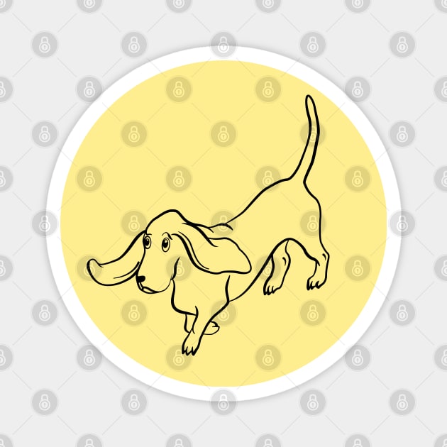 Trotting Basset Hound Magnet by illucalliart